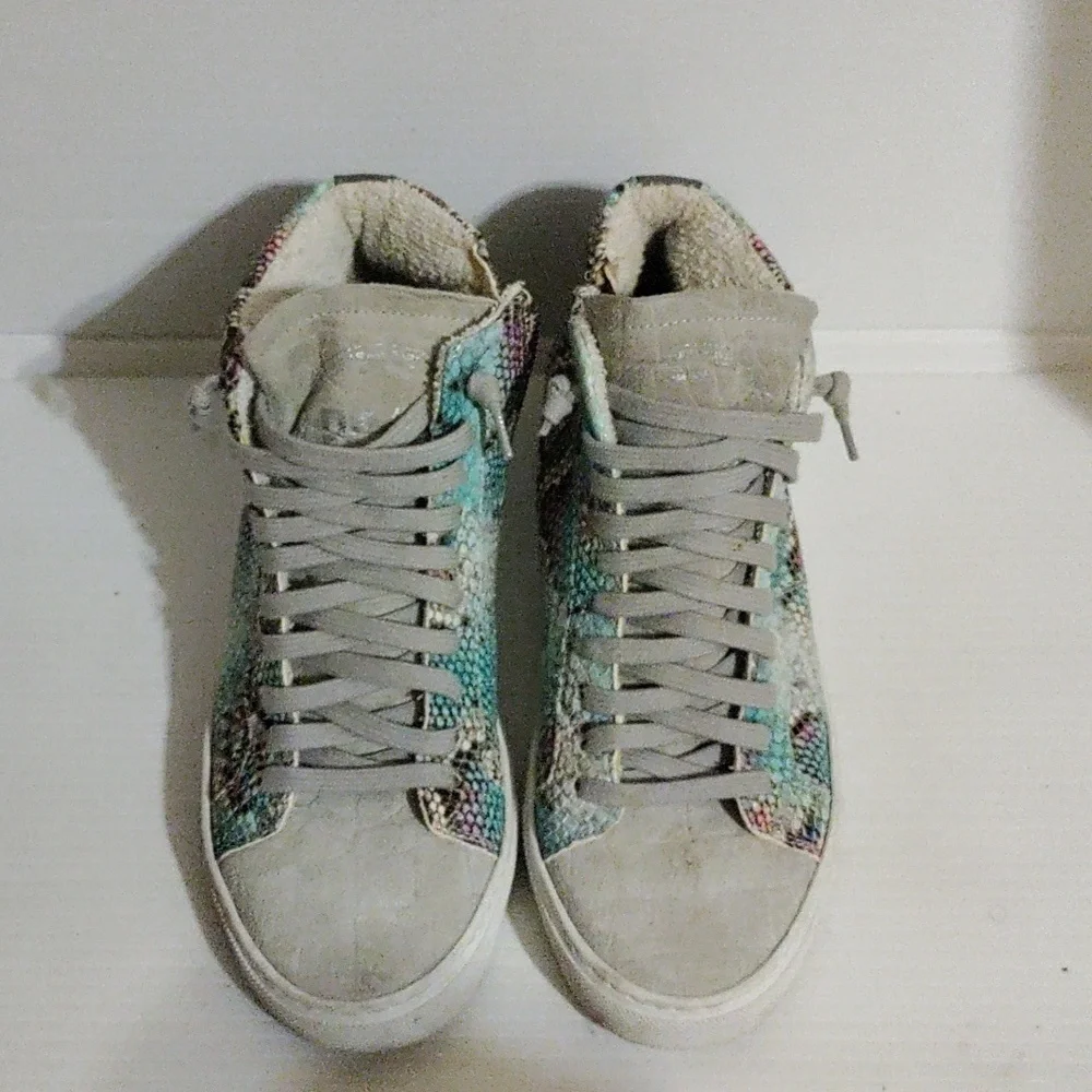 P448 Pastel Rainbow Snake Print Sneakers 38
